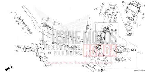 HANDLE PIPE/TOP BRIDGE CB1000RAM de 2021